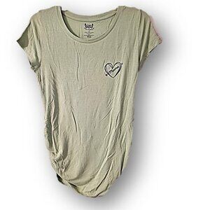 Planetmotherhood Sage, Size M  Maternity "Mama Heart" Screen Printed Tee